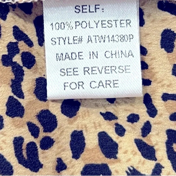 Andthewhy Long Sleeve Leopard Print Ruffle Tiered Loose Fit Top Size 1X - Picture 7 of 12